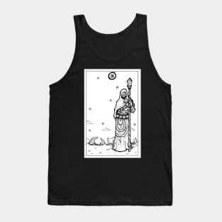 Black and White Tarot Hermit Tank Top